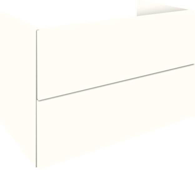 Sub 148 wastafelonderkast 100x45x59 cm met 2 laden mat wit