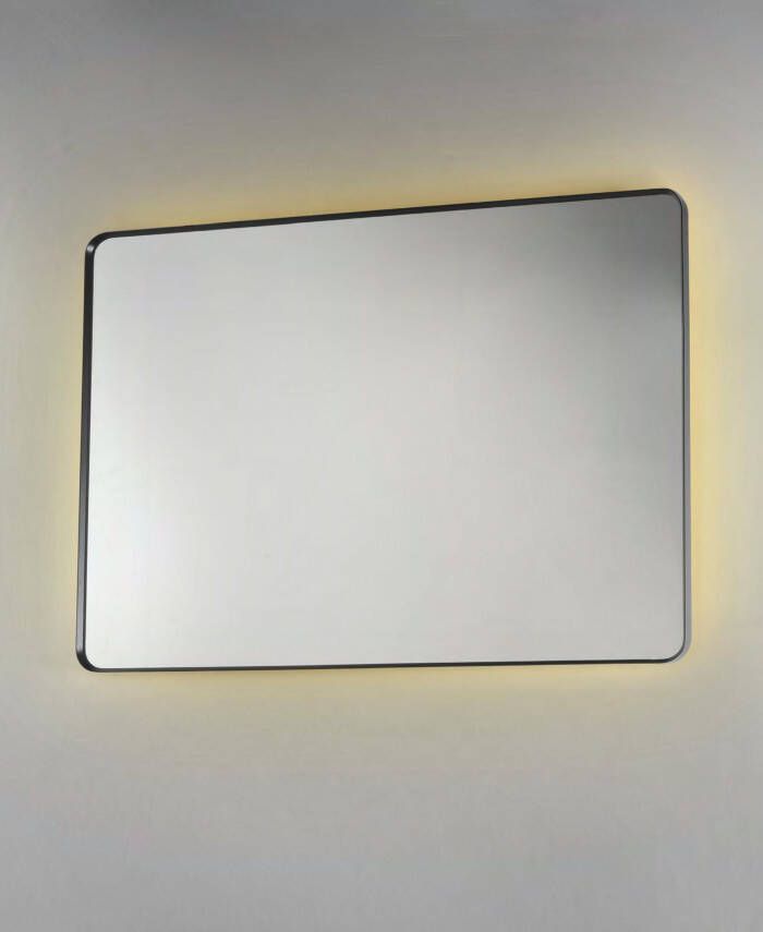 Royal Plaza Intent Spiegel 80x40cm ronde hoeken+led verlichting mat zwart