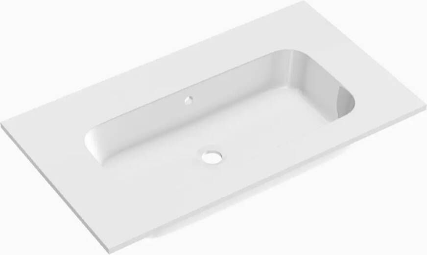 Sub 148 wastafel solid surface zonder kraangat 80 5 x 45 cm mat wit