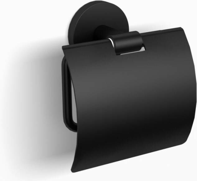 Sub 156 toiletrolhouder met klep 12 5 x 4 7 cm mat zwart