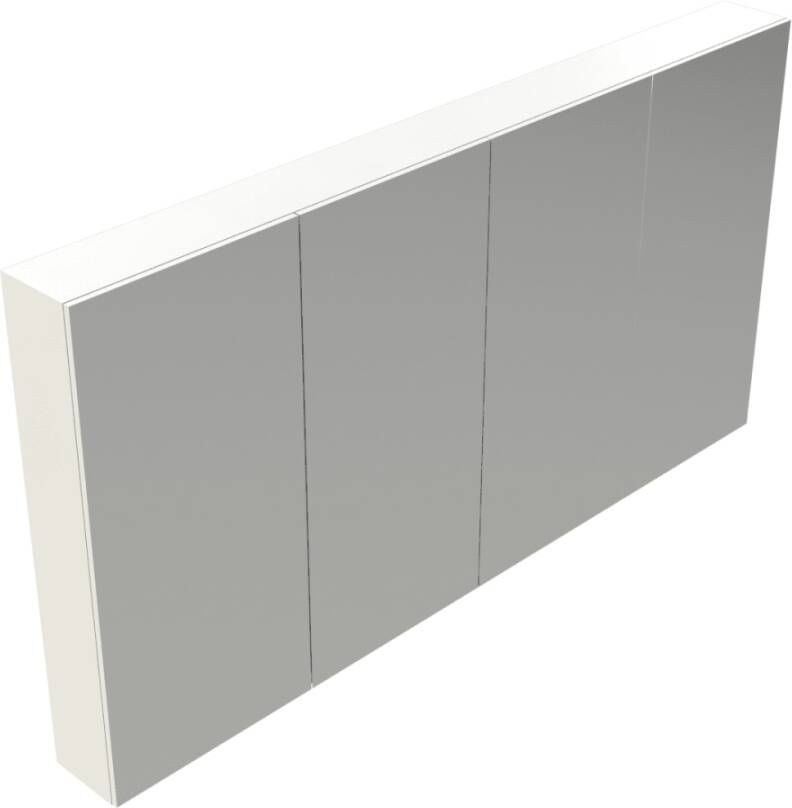 Royal Plaza Merlot spiegelkast 140x74cm zonder verlichting rechthoek met 4 deuren Spaanplaat Zilver 33331