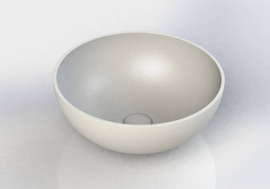 Royal Plaza Lement Waskom rond 40x15 5cm mat wit 1563049