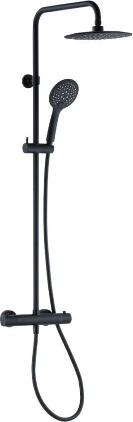 Boss & Wessing Regendoucheset Thermostatisch BWS Luxery Round 2.0 Mat Zwart Regendoucheset Thermostatisch Bws Luxery Round 2.0 Mat Zwart
