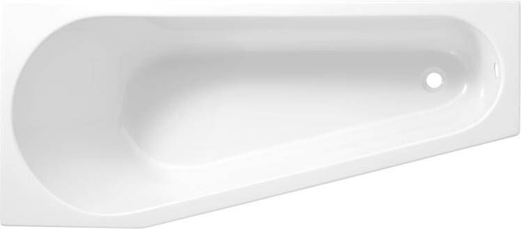 Beaux Bayonne inbouw hoekbad 160x70cm glans wit acryl