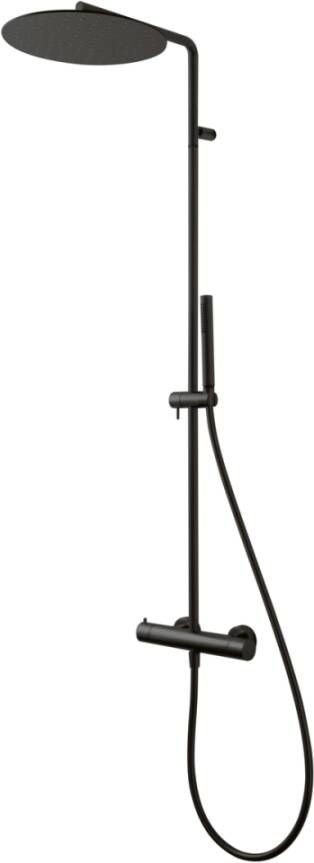 Royal Plaza Thetis regendoucheset met thermostaatkraan inclusief hoofddouche en handdouche mat zwart 74900