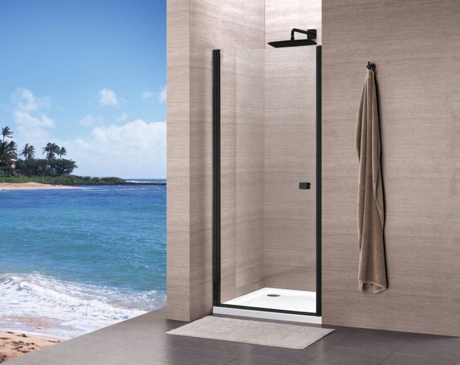 Royal Plaza Hendra draaideur 80x195cm helder clean mat zwart