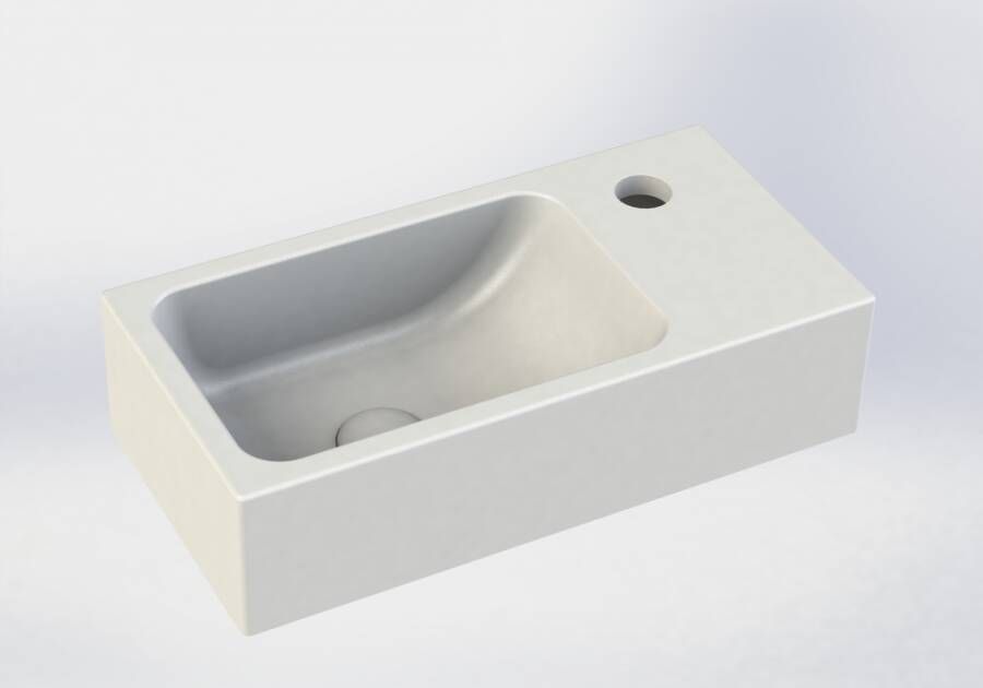 Sub 68 rechthoekig fontein met kraangat rechts 40 x 20 x 10 cm mat wit - Foto 2