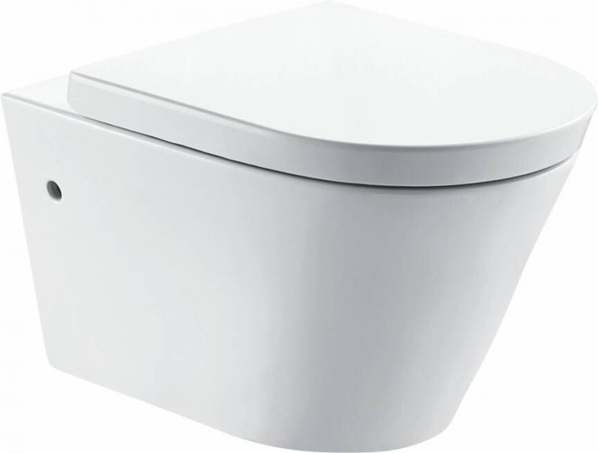 Sub Flow hangend toilet diepspoel rimless NANO EasyCleaning met toiletzitting softclose en quickrelease wit