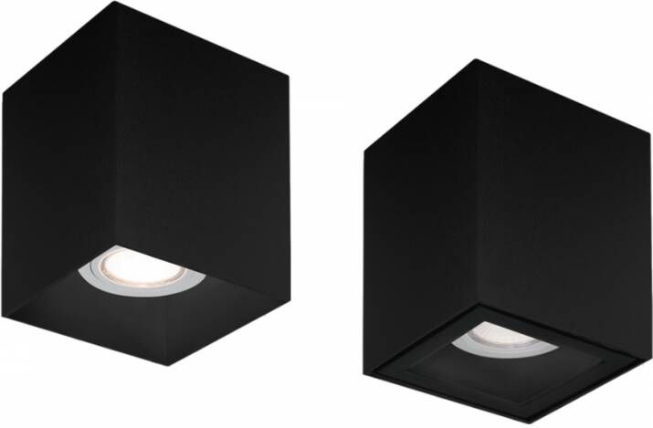 Sub Luuk LED-opbouw kantelbare spot 4.55w met lampfitting GU10 10 x 8 x 8 cm zwart