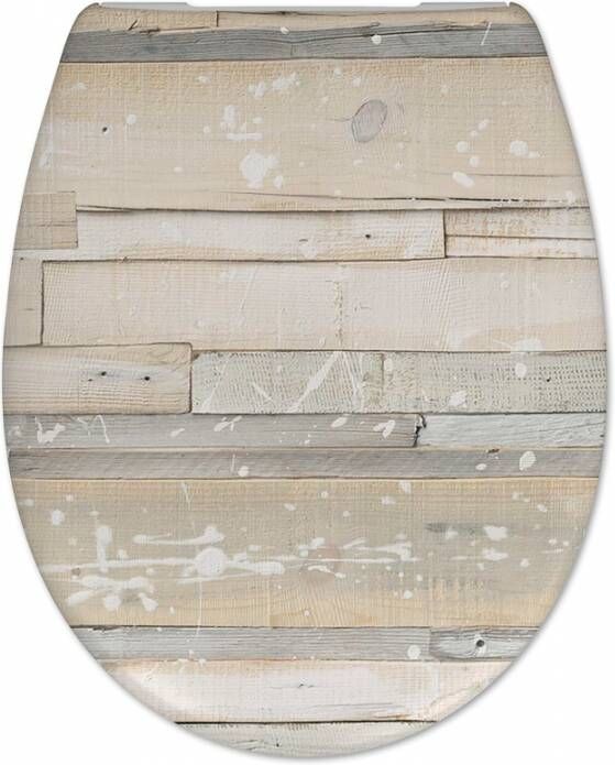 Douche Concurrent Toiletbril Cedo Pastel Wood Print Duroplast Softclose en Quickrelease Toiletzitting