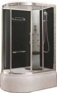 Sub Premium bad-douche combinatie met veiligheidsglas 130 x 85 x 220 cm aluminium