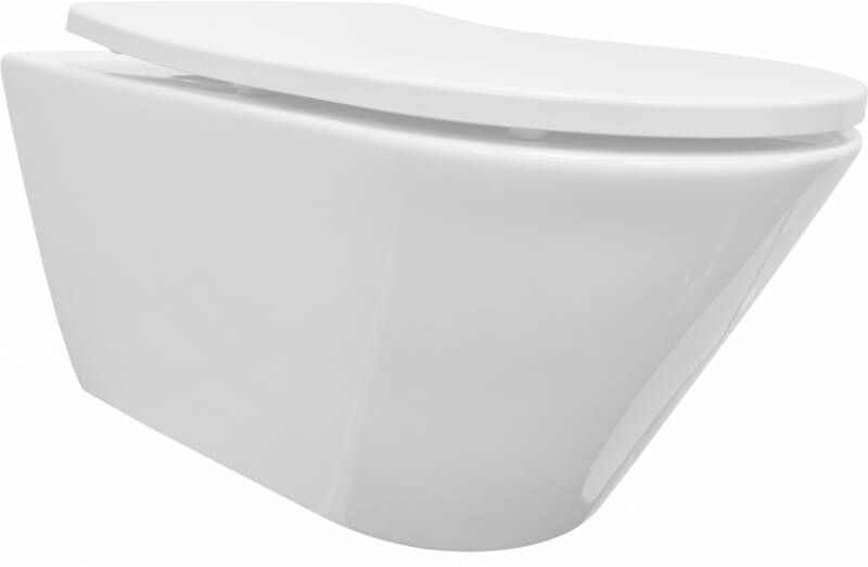 Sub Stereo rimless hangend toilet met softclose en quick release zitting glans wit