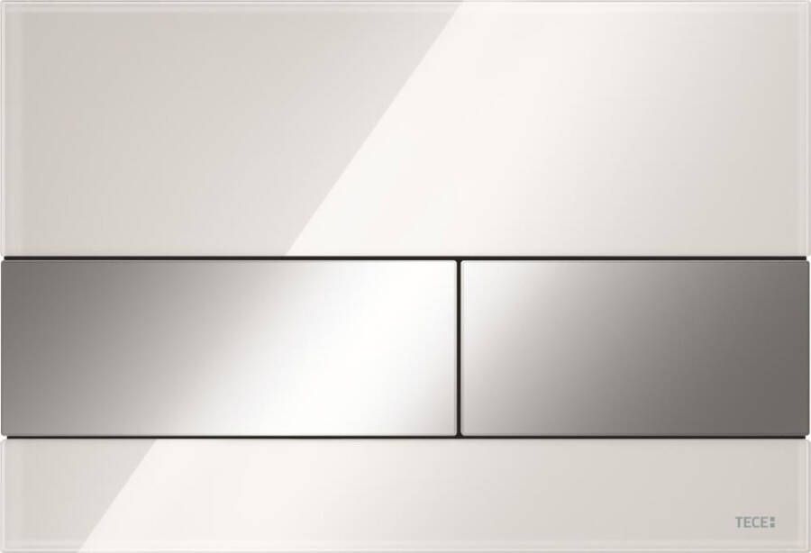 TECE Square wc-bedieningsplaat voor duospoeling met toetsen glanzend chroom 22 x 15 x 1 cm wit