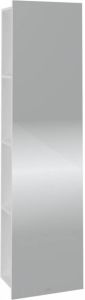 Villeroy & Boch Subway 3.0 aflegplank met spiegel met links vaste schappen en rechts kledinghouder 170 x 45 x 30 cm briliant white