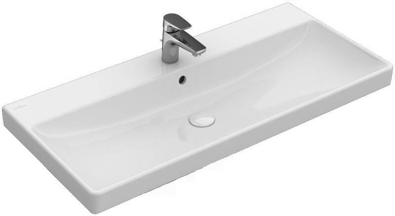 Villeroy & Boch Avento meubelwastafel 100x47 cm met 1 kraangat met overloop CeramicPlus wit