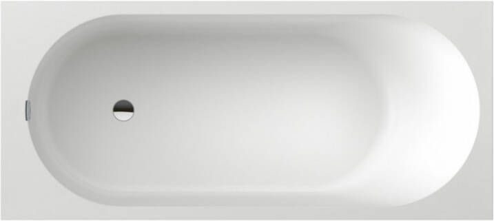 Villeroy & Boch Oberon 2.0 bad rechthoekig 180x80 cm Quaryl inclusief badafvoer aan het voeteneinde wit alpin