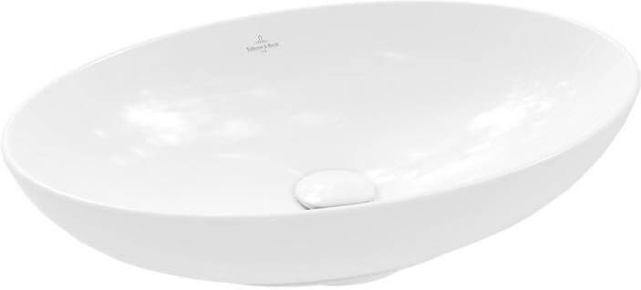 Villeroy & Boch Loop & Friends Opzetwastafel 560 x 380 x 120 mm Stone White CeramicPlus met overloop ongeslepen - Foto 2