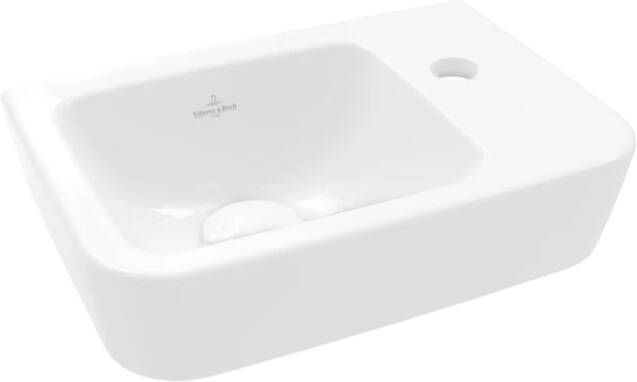 Villeroy & Boch O.novo compact fontein met kraangat rechts zonder overloop CeramicPlus 36 x 25 cm wit alpin