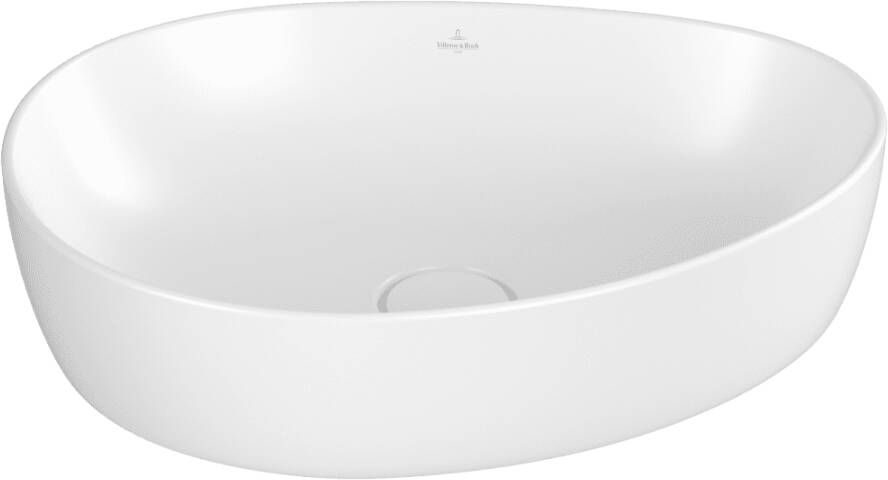 Villeroy & Boch Antao opzetwastafel 51x40cm asymmetrisch stone white C+