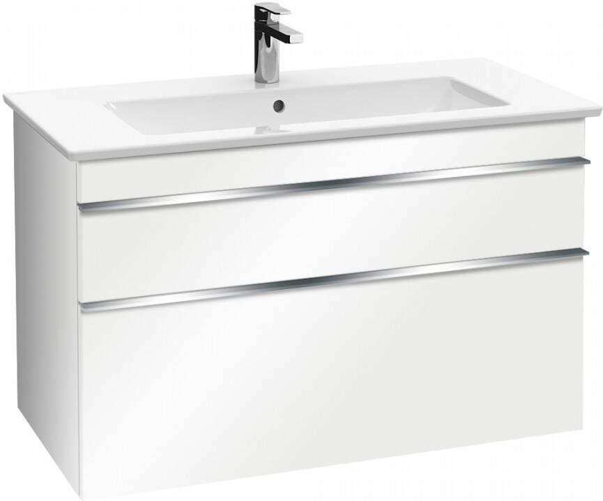 Villeroy & Boch Venticello wastafelonderkast 75.3x59cm 2x lade glossy wit A92501DH - Foto 2