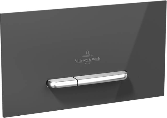 Villeroy & Boch Viconnect bedieningsplaat M300 DF frontbediend 25.3x14.5cm glas grijs RVS