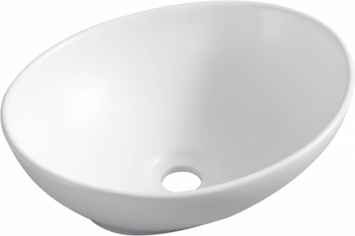 Wiesbaden Waskom Barco | 40x33x14.5 cm | Keramiek | Vrijstaand | Ovaal | Wit mat - Foto 5