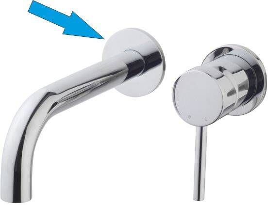 Wiesbaden Caral Chroom schuifrozet voor inbouw uitloop 65 mm messing chroom - Foto 3