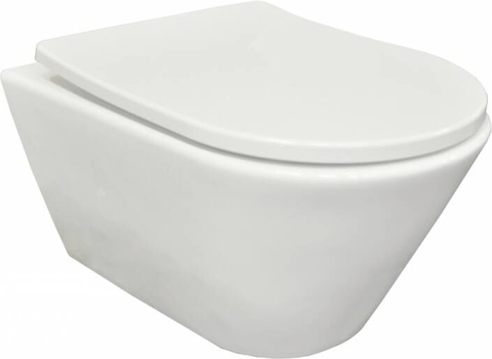 Wiesbaden Wandcloset Comfort | 53 cm | Met spoelrand | Met bidet | Excl.Toiletzitting | Keramiek | Wit mat - Foto 4