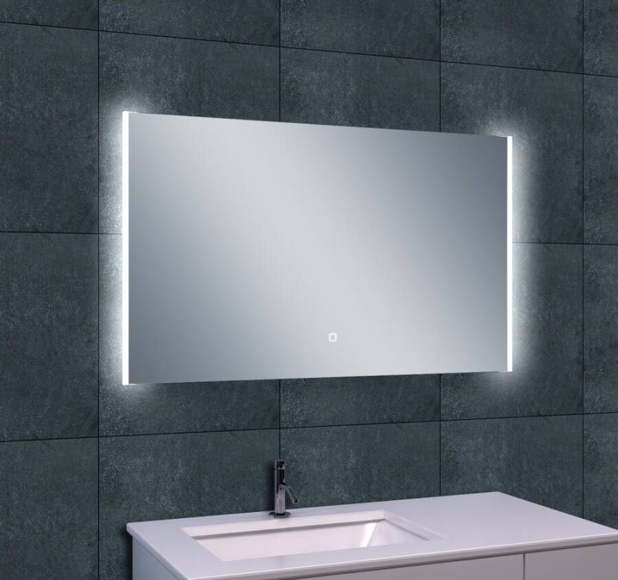 Wiesbaden Badkamerspiegel Duo | 100x60 cm | Rechthoekig | Directe en indirecte LED verlichting | Touch button | Met verwarming