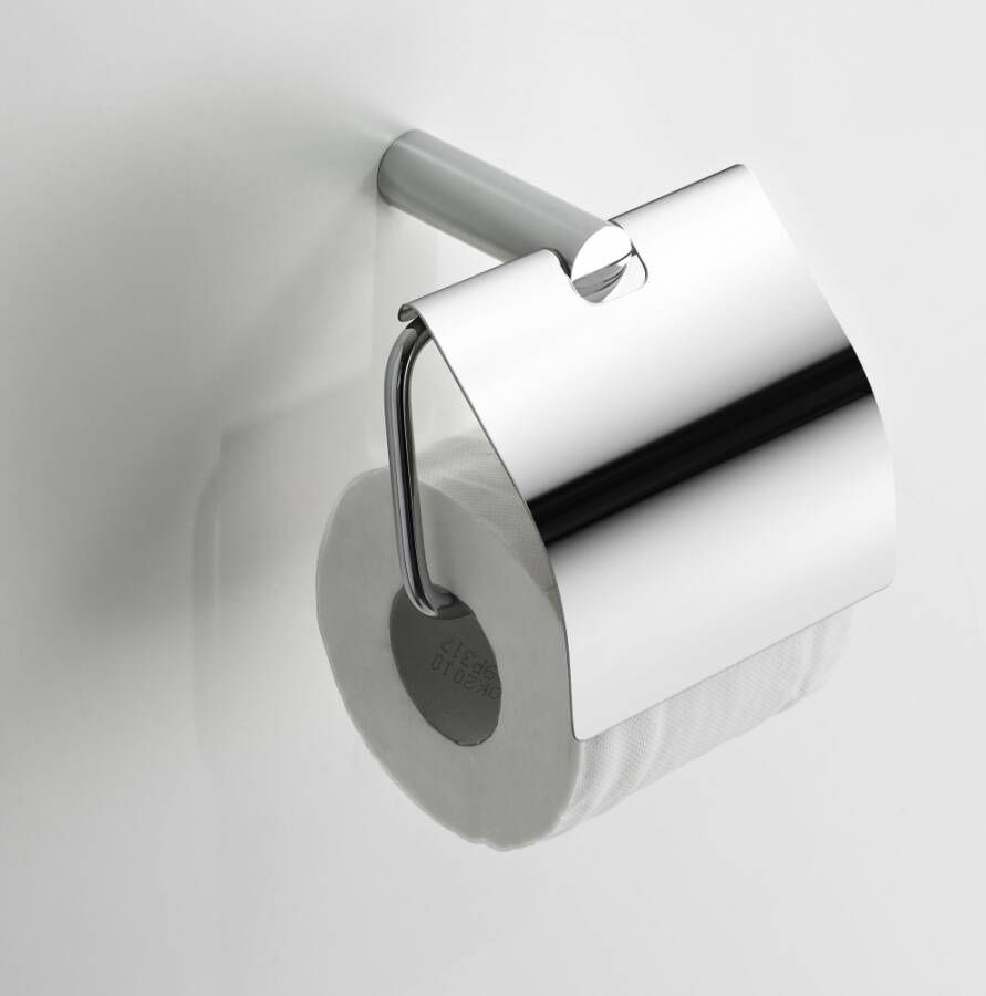 Wiesbaden Ida toiletrolhouder met klep wandmontage chroom