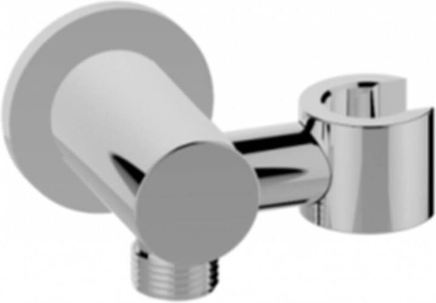 Wiesbaden Doucheaansluiting UniMatch Caral | Met handdouchehouder | Messing | Rond | Chroom - Foto 2