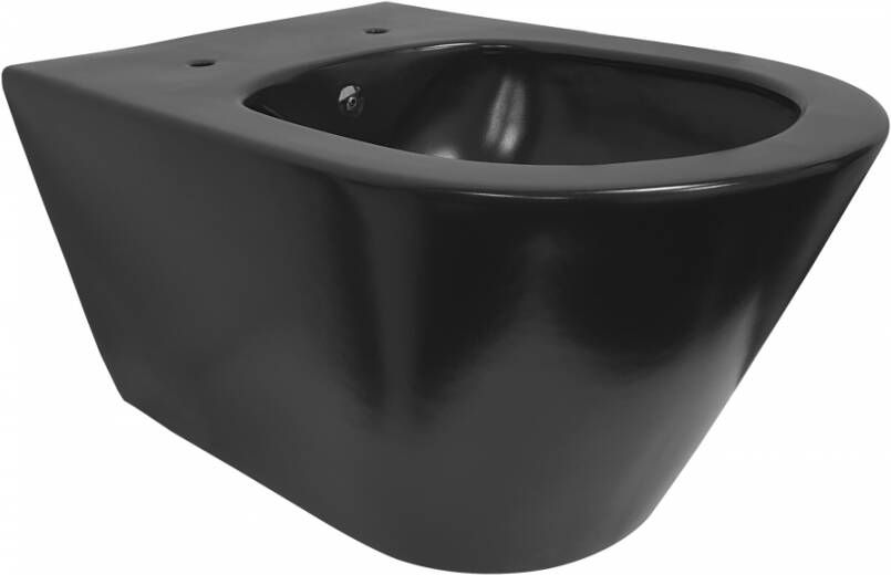 Wiesbaden Toiletpot Luxe Hangend 53x35.5x40cm Wandcloset Keramiek Mat Zwart Diepspoel Rimless met Bidet Functie