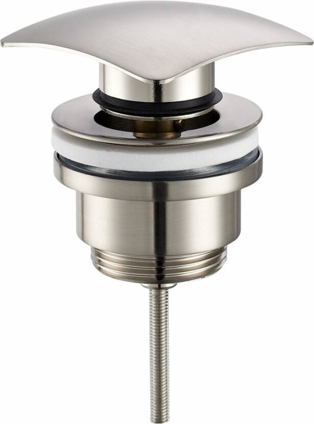 Wiesbaden Afvoerplug Rombo | 5 4" | Click waste | Messing | Vierkant | RVS look - Foto 2