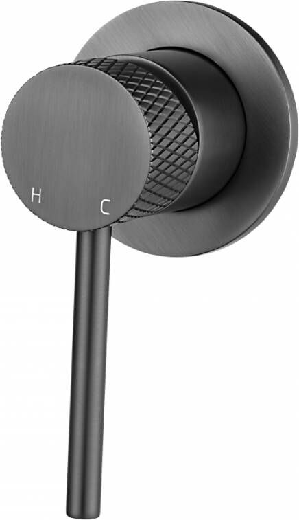 Wiesbaden Wastafelkraan Ribbd Inbouw Mengkraan Rond Gunmetal 1 Greeps Zonder Uitloop - Foto 2