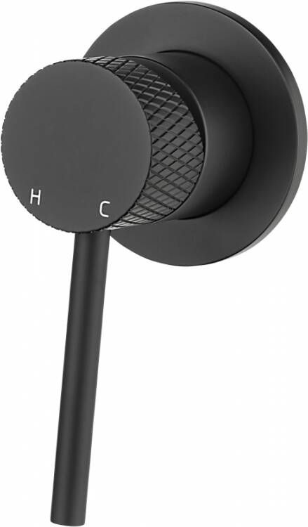 Wiesbaden Wastafelkraan Ribbd Inbouw Mengkraan Rond Mat Zwart 1 Greeps Zonder Uitloop