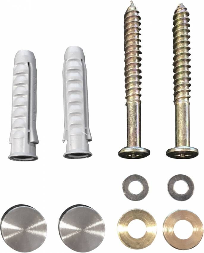 Wiesbaden Schroevenset (2 st) tbv supportbeugels geborsteld staal 38.6521