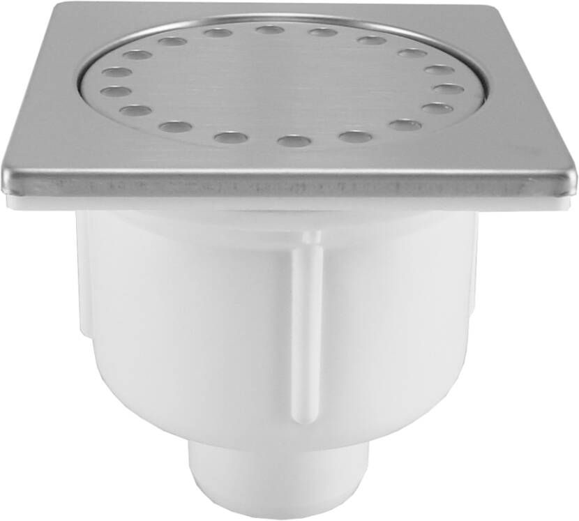 Riko Doucheput PVC 10x10 cm onderuitloop chroom