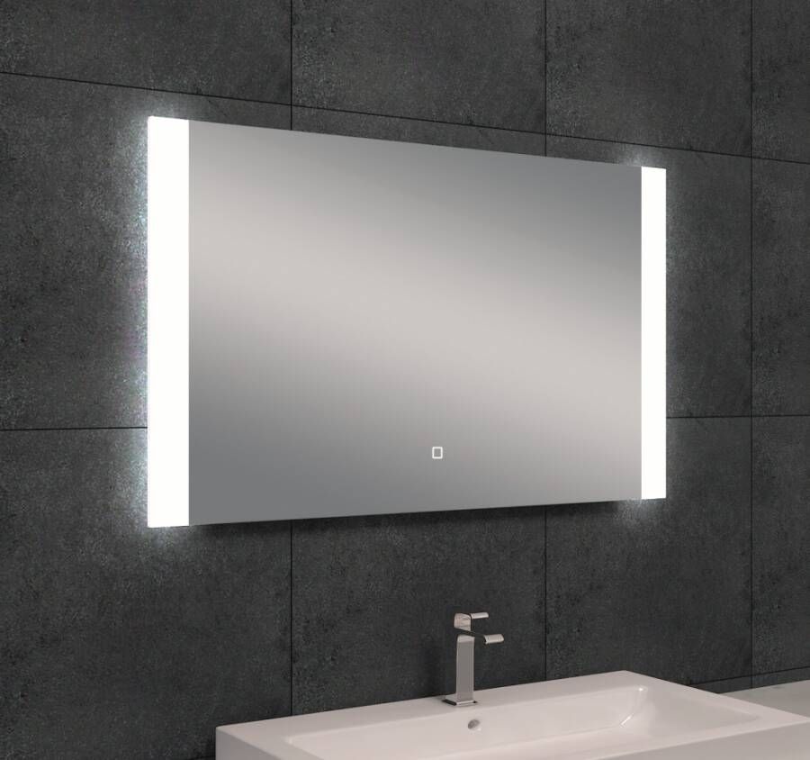 Wiesbaden Badkamerspiegel Sunny | 100x60 cm | Rechthoekig | Directe en indirecte LED verlichting | Touch button | Met verwarming