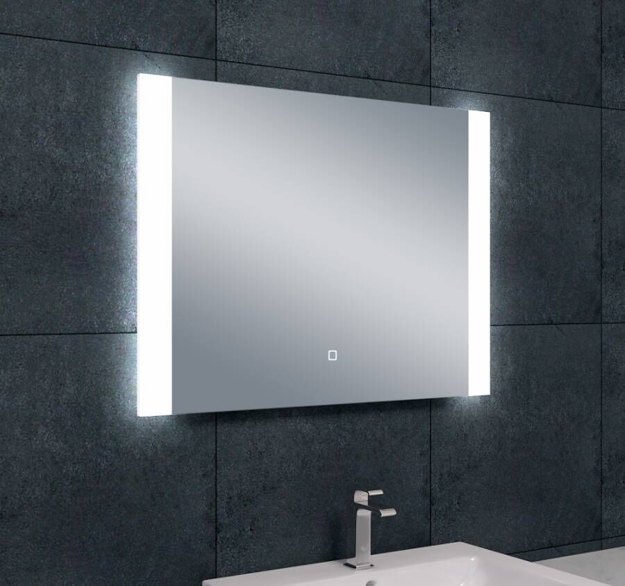 Wiesbaden Badkamerspiegel Sunny | 80x60 cm | Rechthoekig | Directe en indirecte LED verlichting | Touch button | Met verwarming