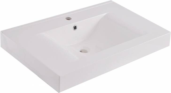 Xellanz Wiesbaden Tigris wastafel enkel met 1 kraangat 60x46x8 cm kunstmarmer glans wit 38.6100 - Foto 2