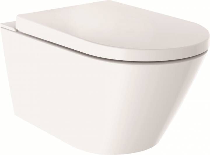 Xellanz Toiletpot Hangend Vesta-Eco Wandcloset Keramiek Wit Rimless Diepspoel Douchewc met Softclose Toiletzitting - Foto 7