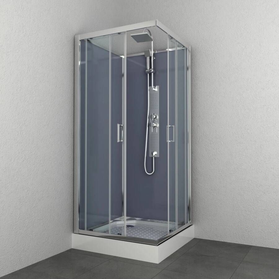 Allibert Douchecabine Everest 225x90x90 cm Vierkant Hoekinstap Schuifdeuren 4 mm Helder Glas