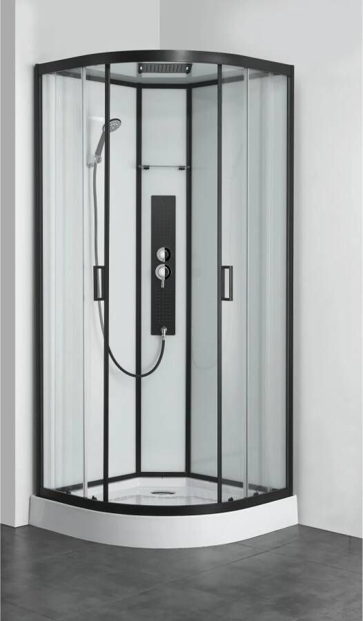 Allibert Douchecabine Uyuni Kwartrond 90x90x225cm Helder Glas Antikalk Mengkraan Hoofddouche en Handdouche