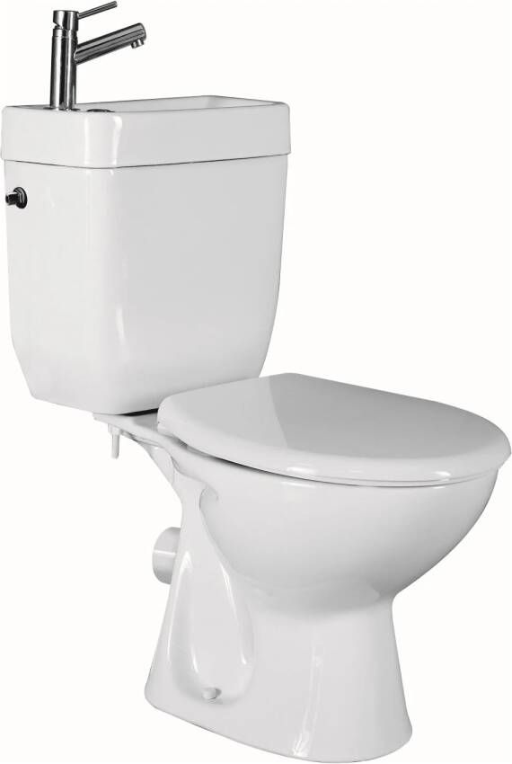 Allibert Toilet met Ingebouwde Fontein Keramiek Wit