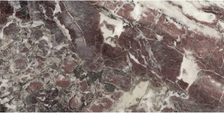 Ape Grupo Vloertegel Breccia Viola 60x120 cm Gepolijst Rood Marmerlook