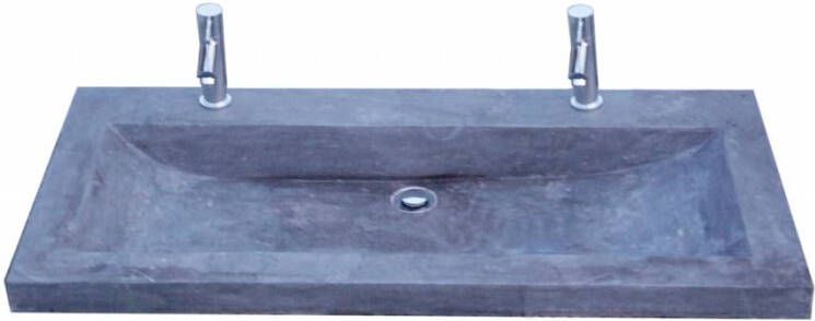 Aqua Royal Hardsteen Wastafel Compact Stone 100X38X5 cm 1 Of 2 Kraangaten 2 Kraangaten