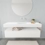 Aqua Splash Badkamermeubel AQS Ibiza 150 cm Soft-Close Lade Solid Surface Wastafel Mat Wit Badmeubel Ibiza 150 cm Spoelbak Midden Mat Wit (0 - Thumbnail 2