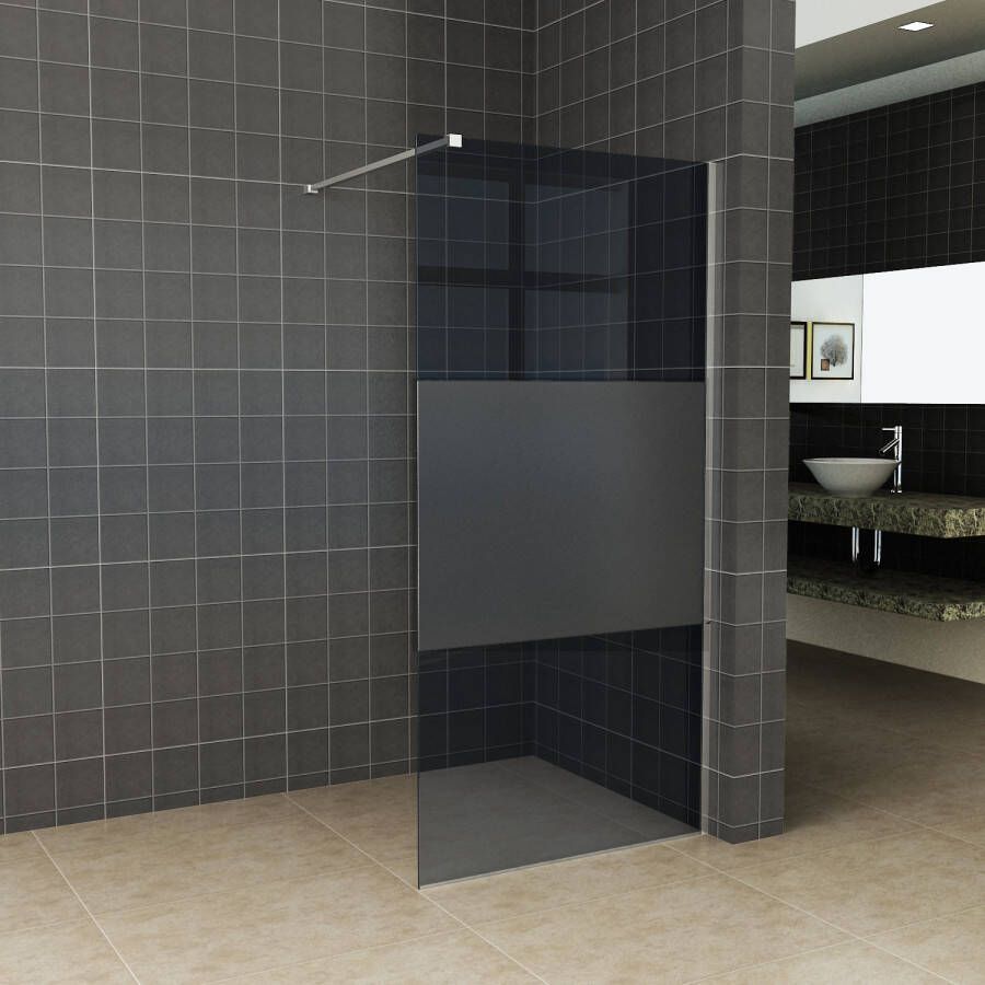 Aqua Splash BWS Inloopdouche Pro Line Rookglas met Middenband 120x200 8 mm Nano Coating