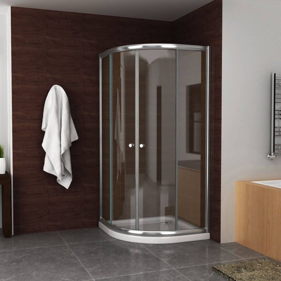 Boss & Wessing BWS Douchecabine | Kwartrond 100x100x190cm | 5mm Helder Glas Chroom