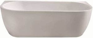 Aqua Splash Half Vrijstaand Ligbad Wall 180X80 Met Waste Acryl Wit Wall 180x80